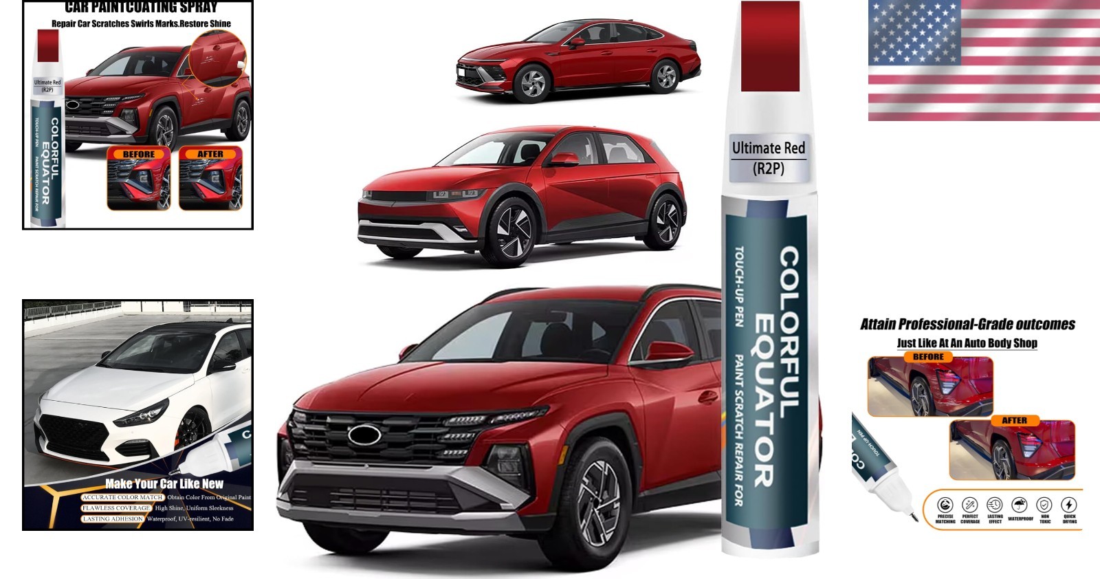 2-in-1 R2P Ultimate Red Touch Up Paint for Jeep & Hyundai – Scratch Repair Pen