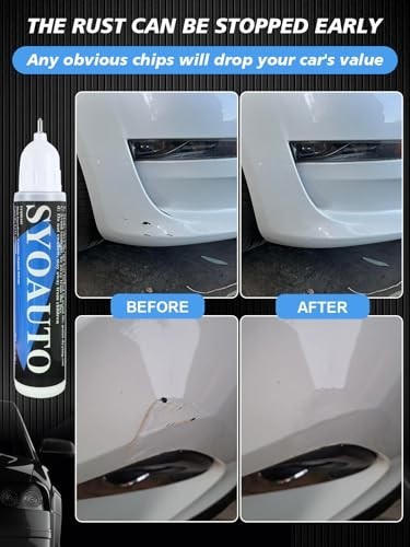 White Touch Up Paint for Cars Enamel Pen Brush Applicator 0.4 oz Pure White