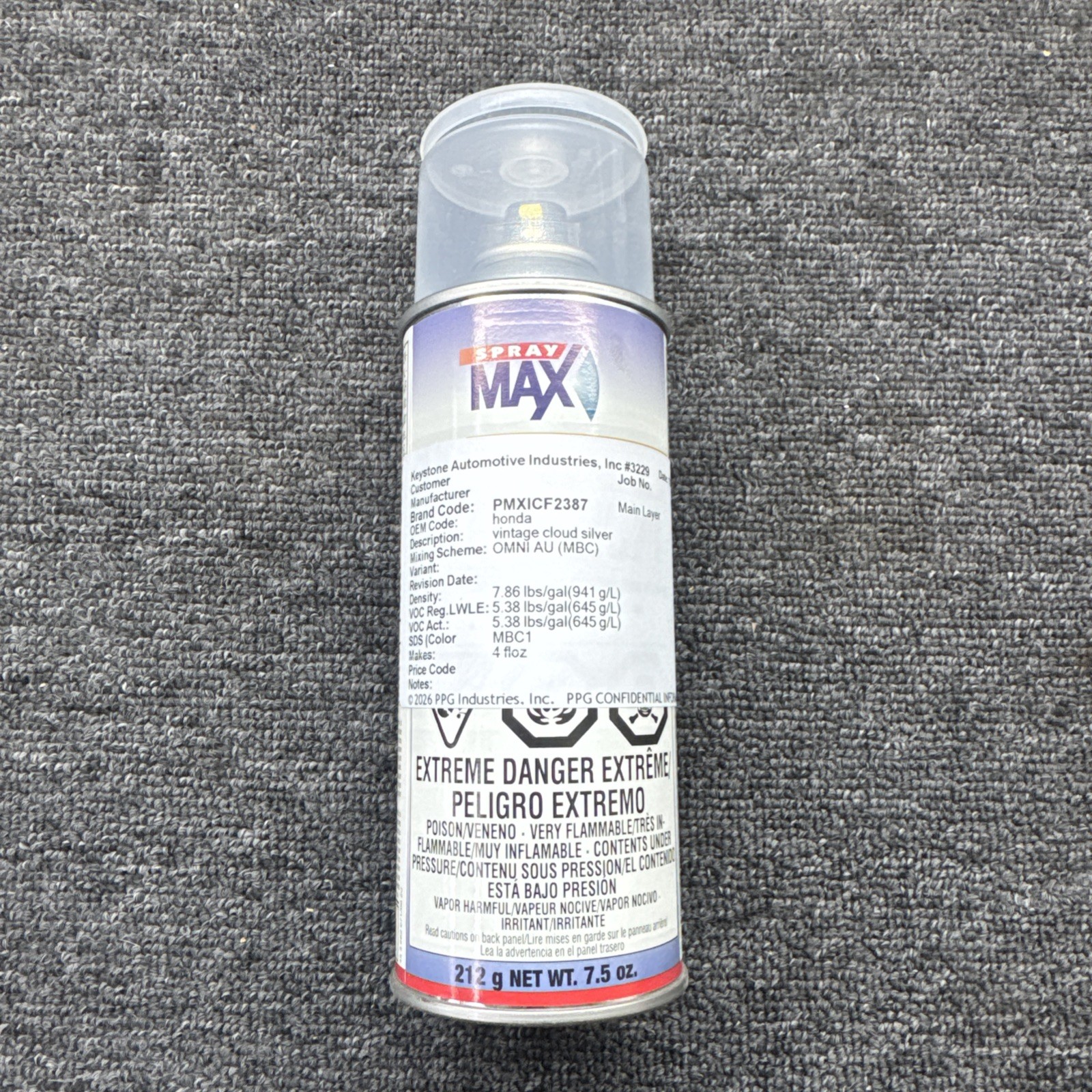 Honda Cloud Silver Aerosol Spray Max Spray Paint Can