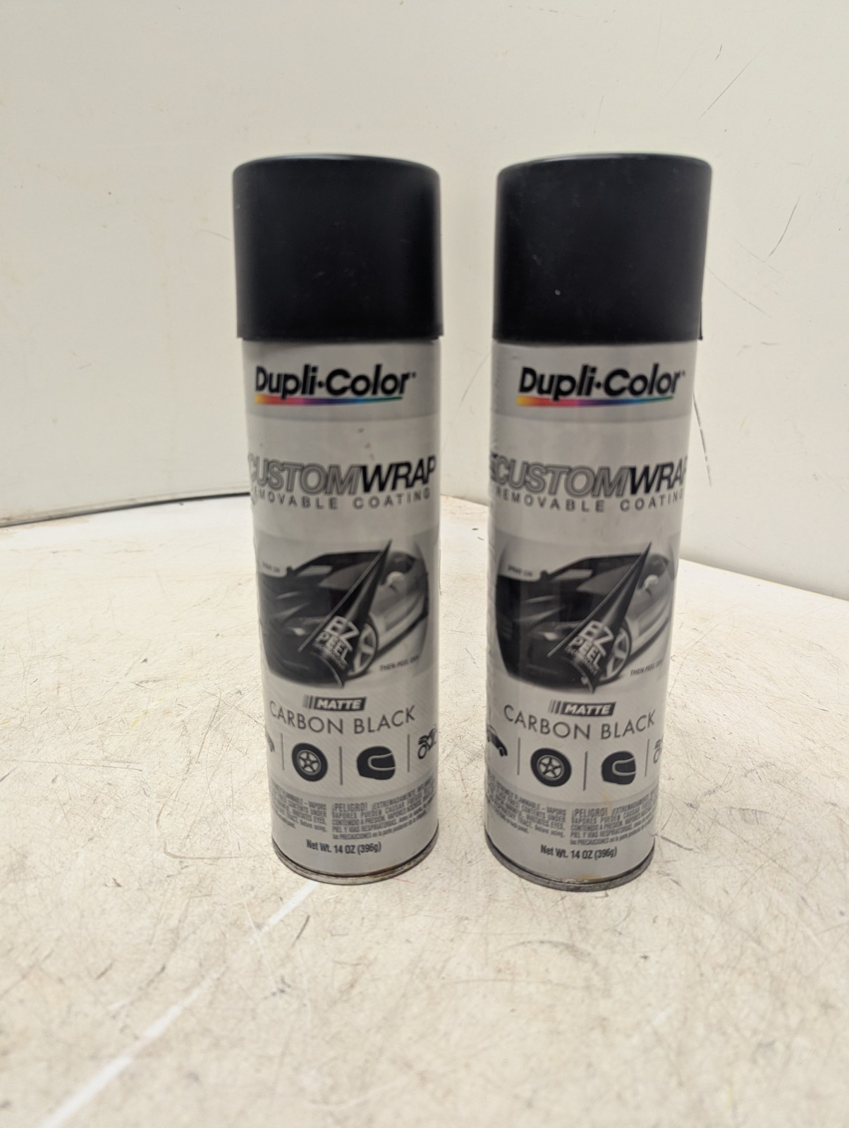 2 Cans Dupli Color CWRC100 Custom Wrap Removable Coating Carbon Black spray 14oz