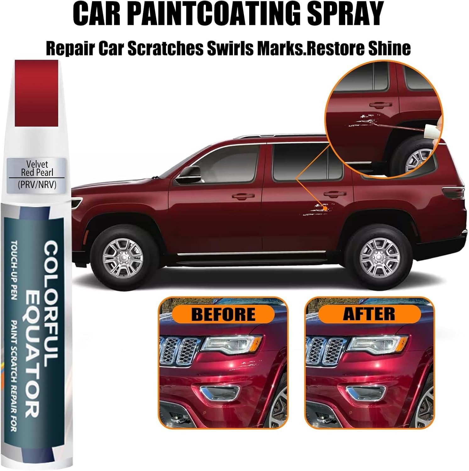 Delmonico Red Velvet Pearl Touch-Up Paint Kit for Jeep – Seamless Scratch Rep…