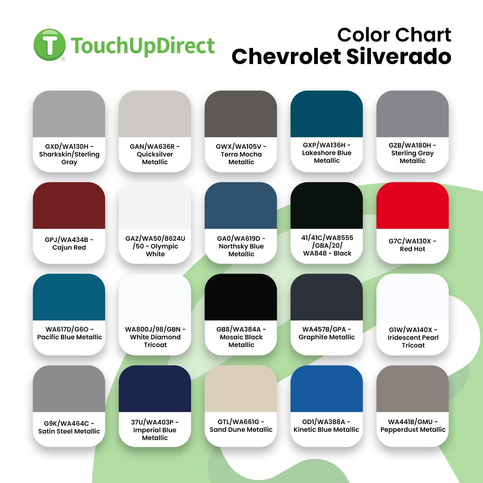 Chevrolet Silverado Touch Up Paint – Automotive Spray Paint or Brush -Pick Color