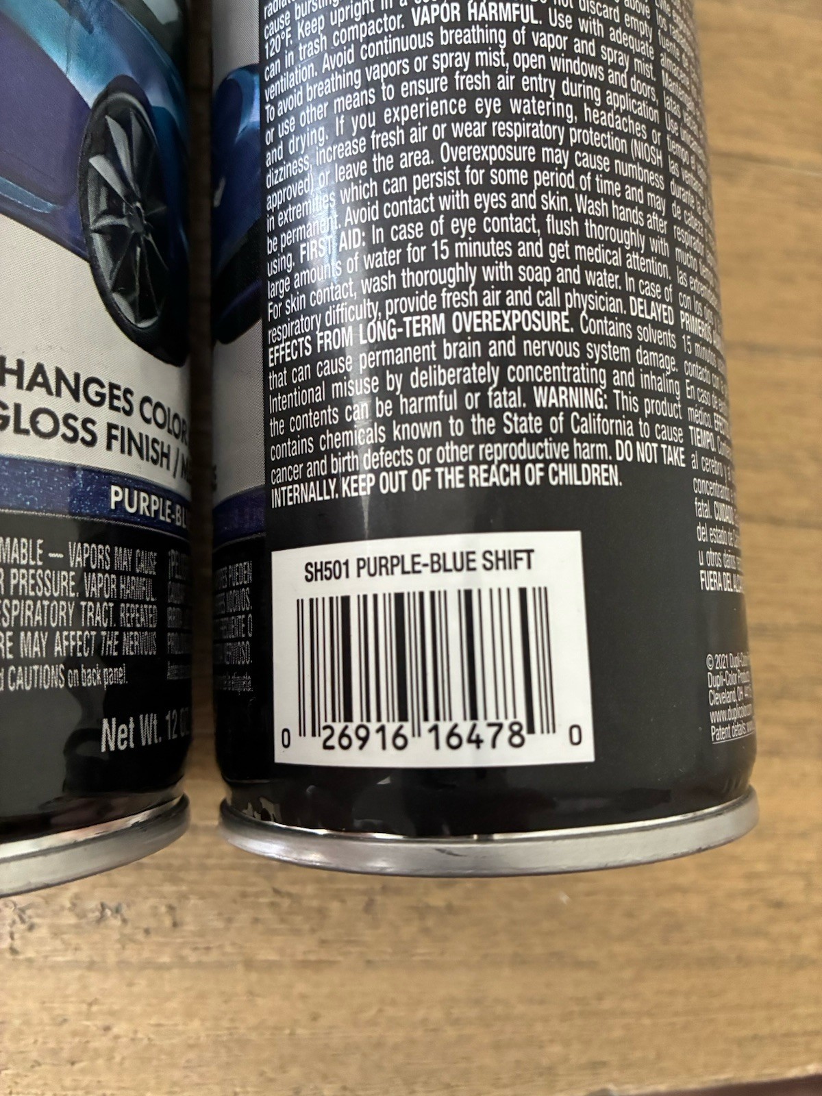 2 Duplicolor SH501 Purple Blue SHIFT Color-Shifting Spray Paint – 12 Oz NEW