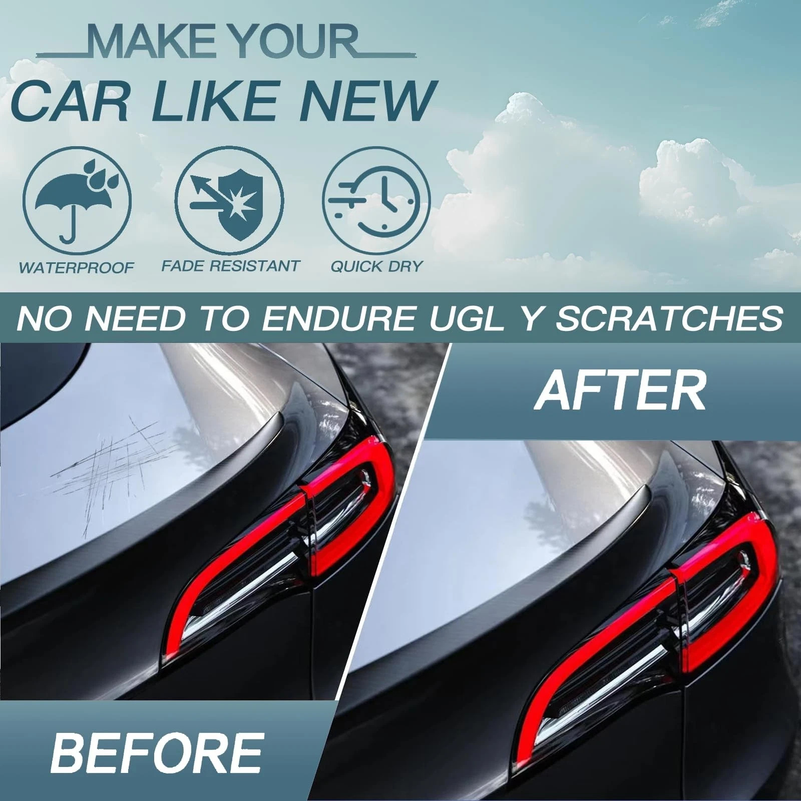 Touch Up Paint for Tesla Midnight Silver Metallic PMNG Repair Pen