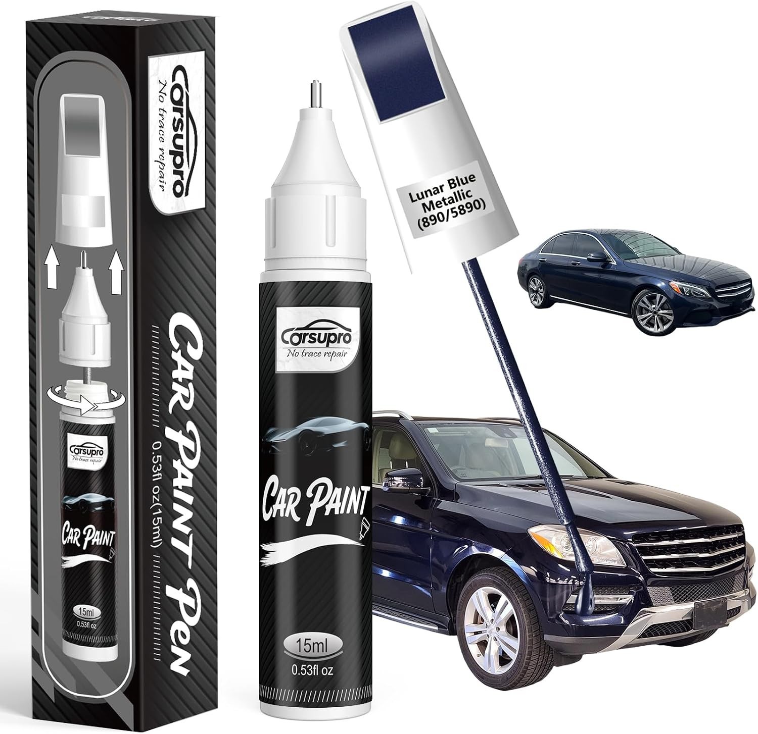 Fast-Drying Lunar Blue Metallic Scratch Repair Pen for Mercedes Benz Vehicles