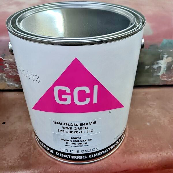Gillespie Military Paint 23070 1 Gallon. WWII Semi-Gloss Olive Drab. M38 etc.