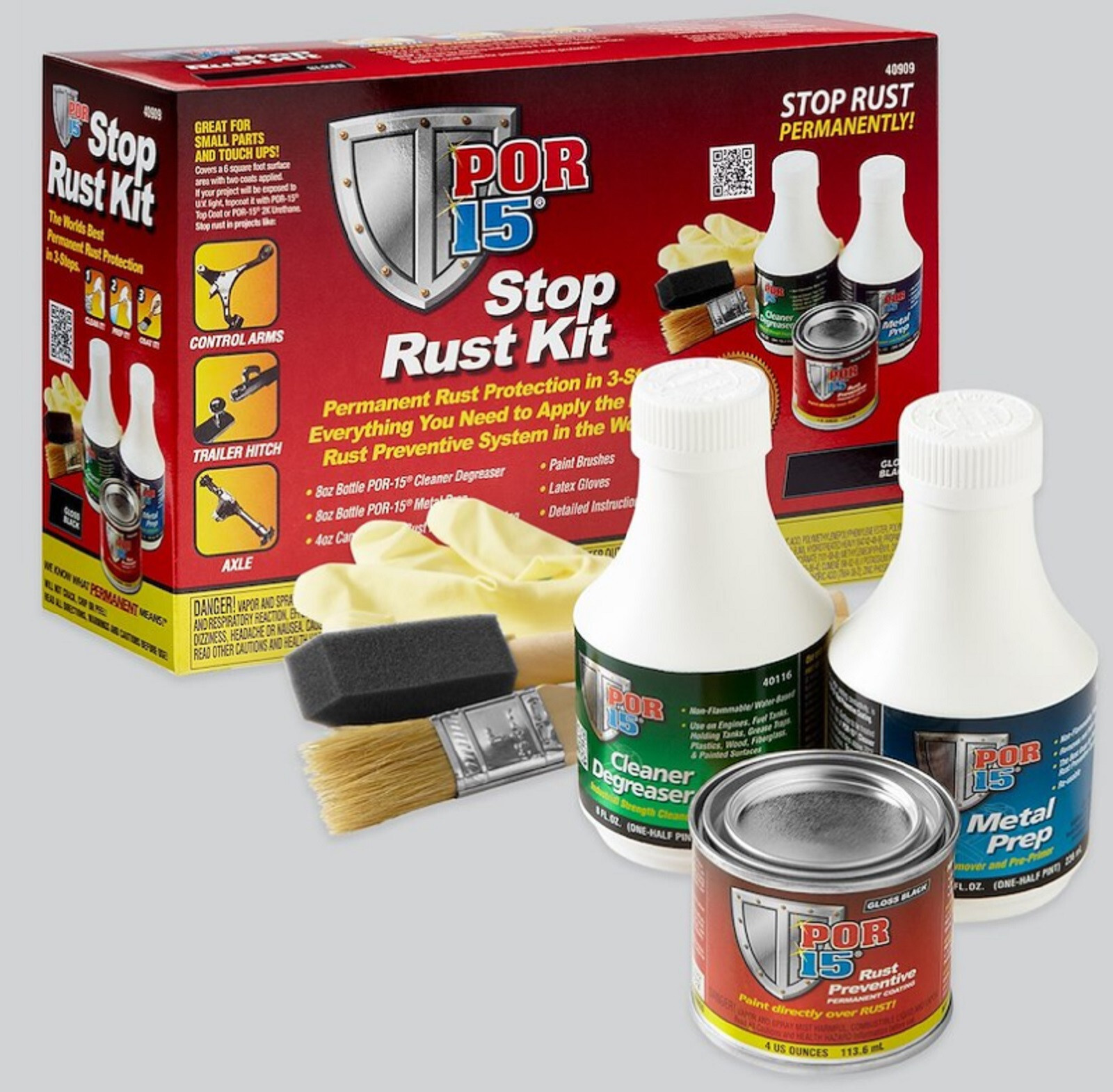 POR-15 Gloss Black Stop Rust Kit #40909