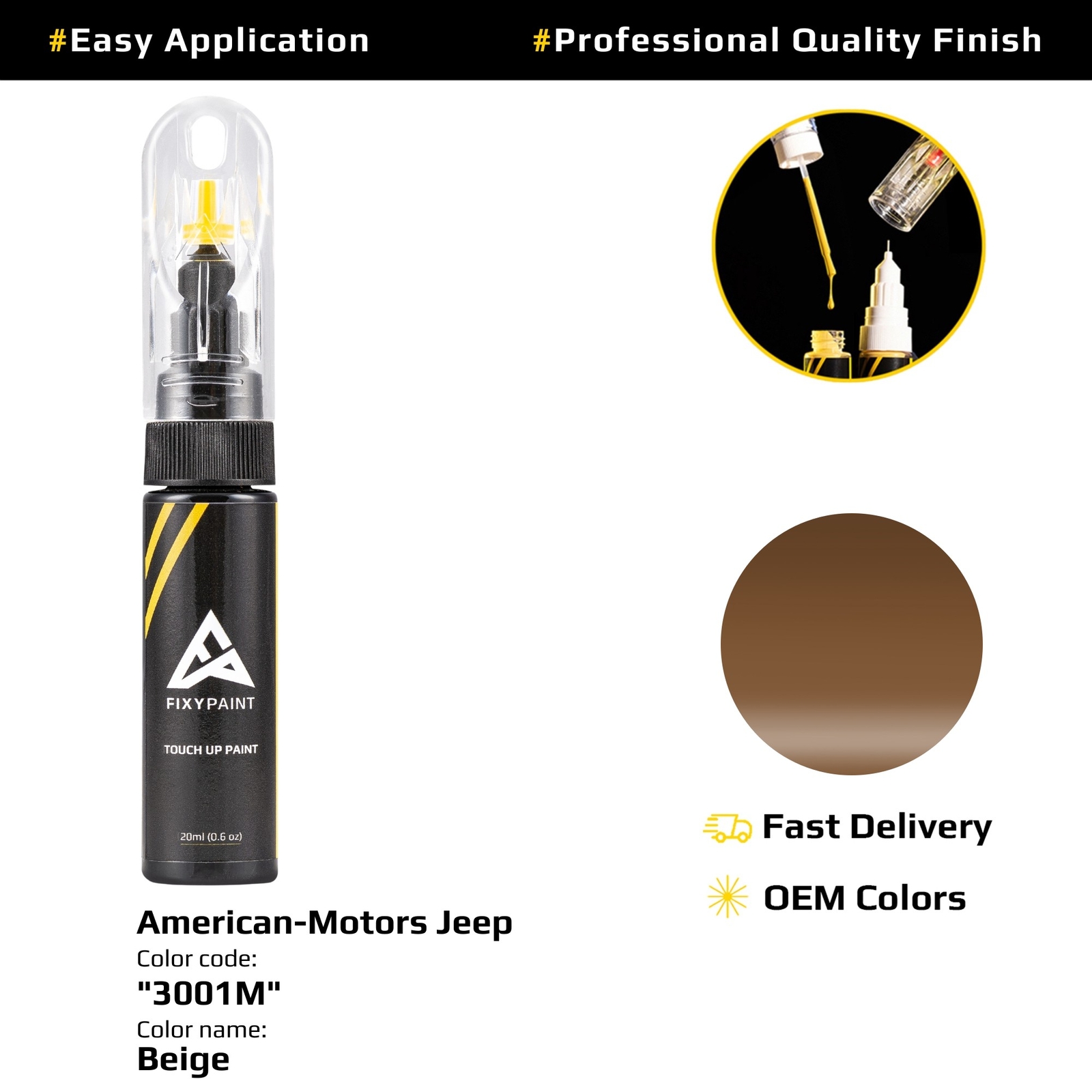 Touch up Paint for American Motors Jeep Code: 3001M Beige