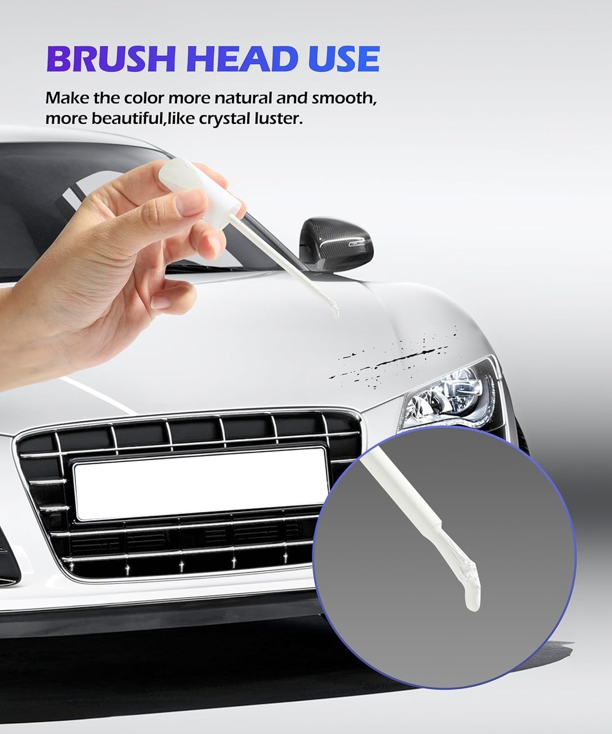 Lápiz de retoque de pintura blanca para reparar arañazos en coches.
