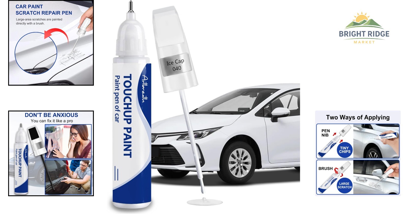 Waterproof Car Paint Pen for Automotive Use, Ice Cap Color, Easy Application