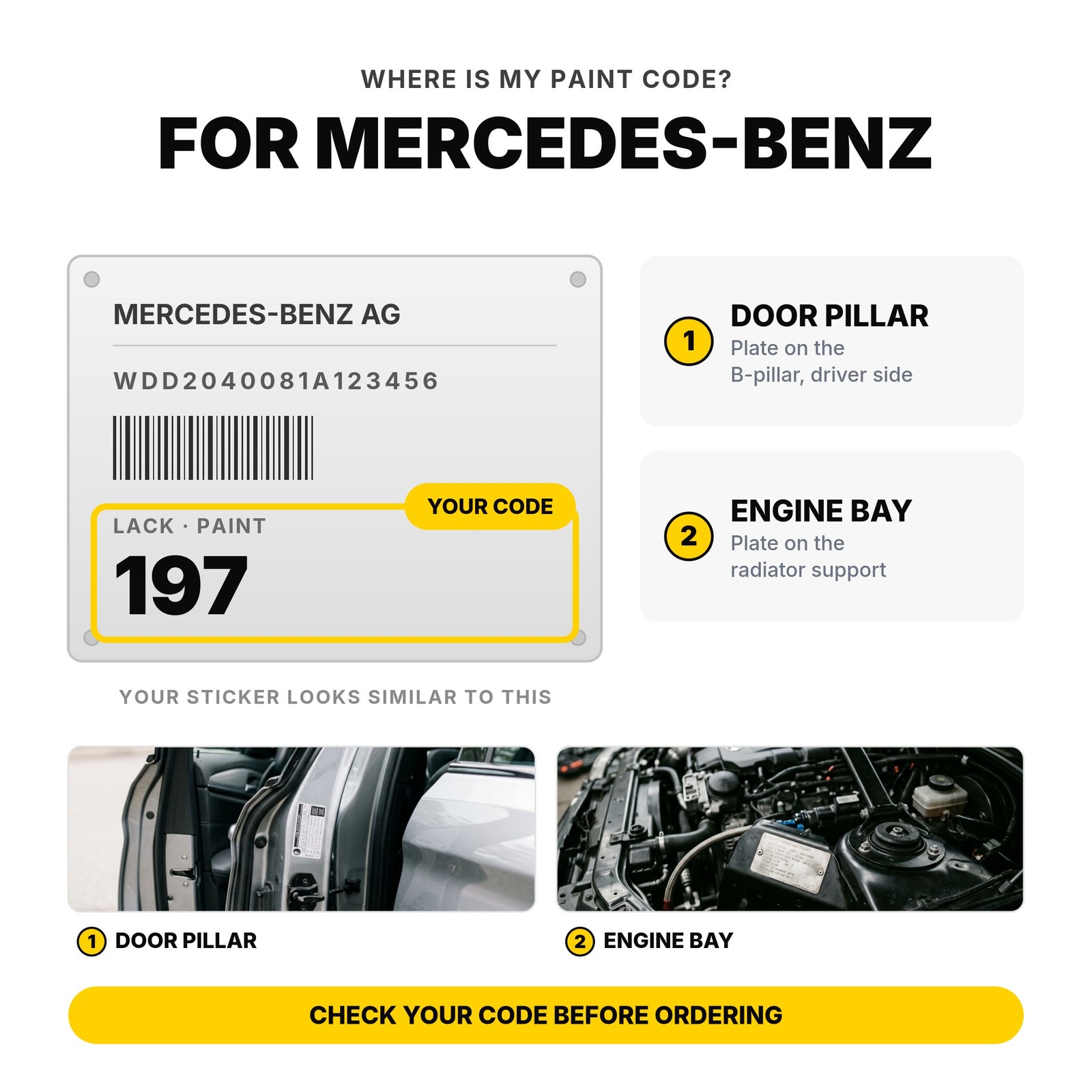Touch Up Paint For Mercedes Mclaren – SLR 901 Pure Black Kit Panel Scratch