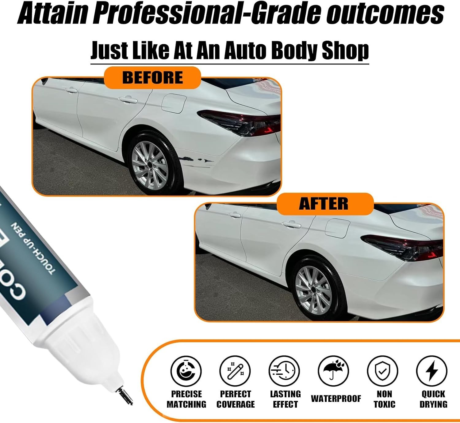 Toyota Touch Up Paint 0.4oz – 070 Blizzard Pearl Tricoat Scratch Repair Solution