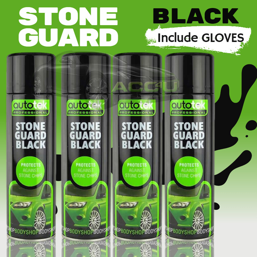 4 x Autotek STONE GUARD BLACK Spray Paint Car Body Chip Protection Bodyshop+G+CP