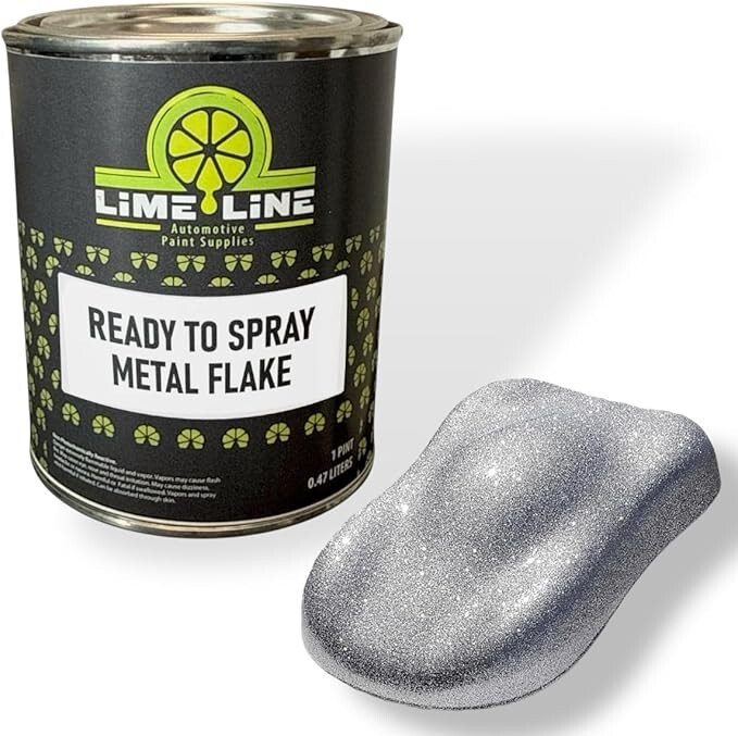 LiME LiNE Metal Flake Silver Basecoat – No Reducer Needed – 1 Pint