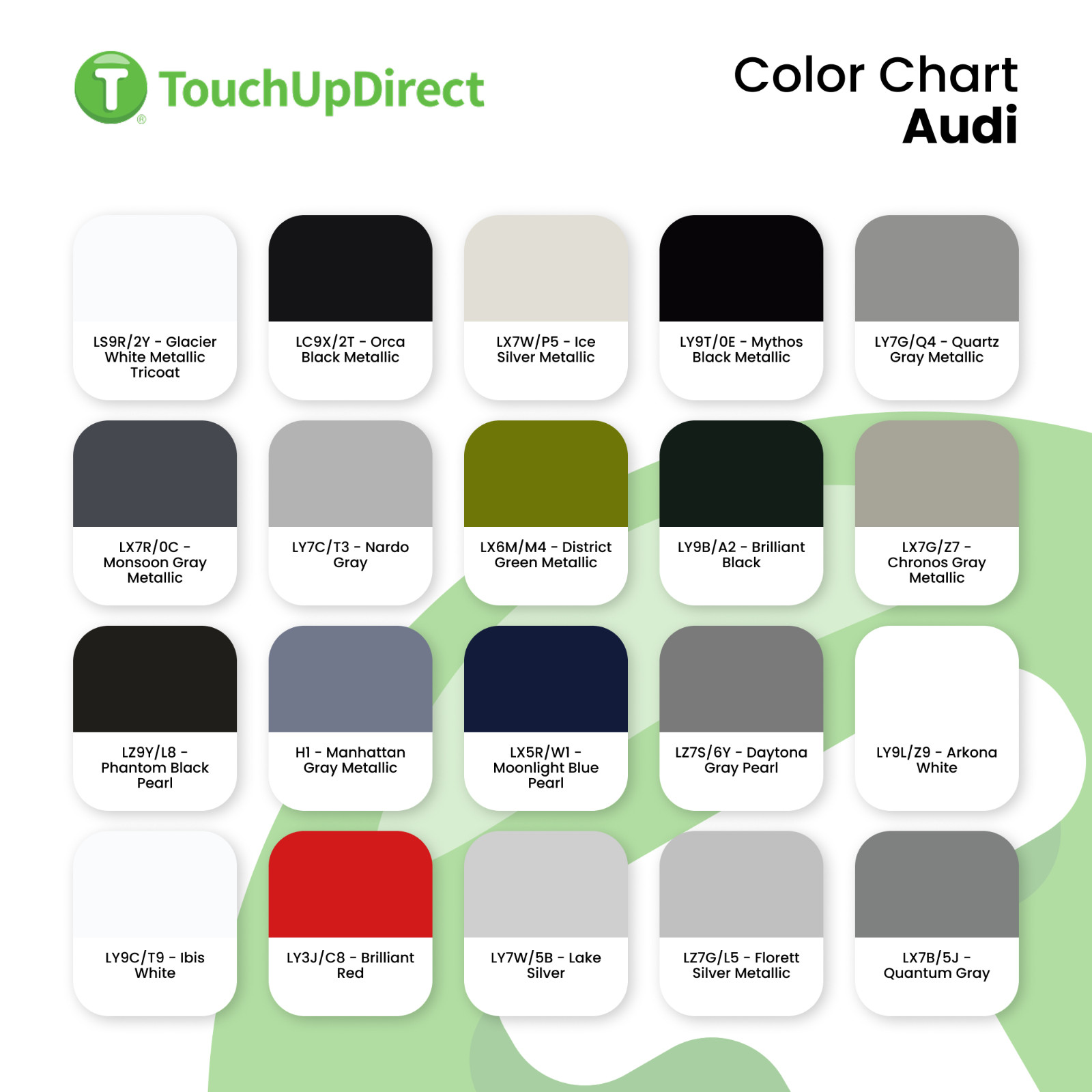 Audi Touch Up Paint by TouchUpDirect – Brush or Spray Paint – Choose A Color