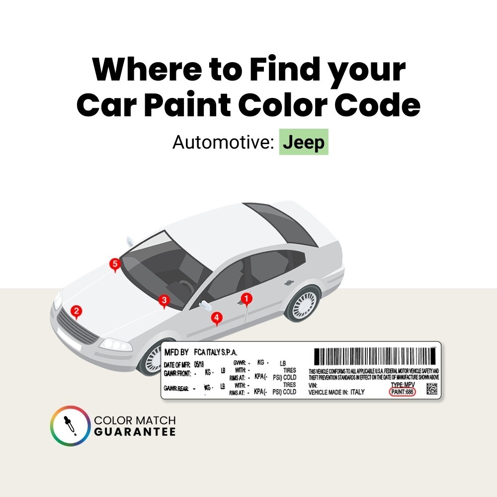Jeep Touch Up Paint by TouchUpDirect – Brush or Spray Paint – Choose a Color