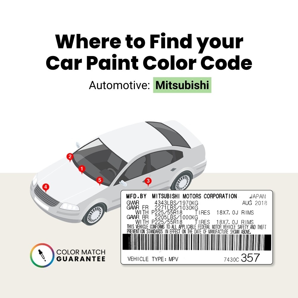 Mitsubishi Touch Up Paint by TouchUpDirect – Brush or Spray Paint – Choose Color