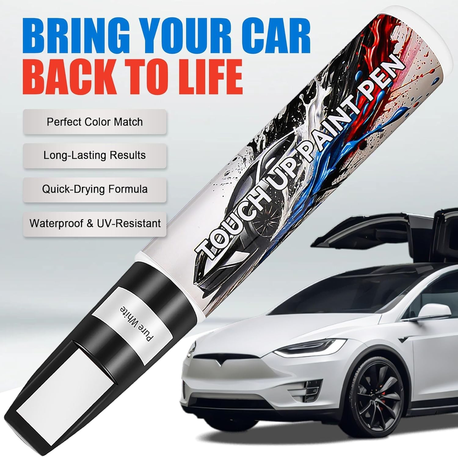 Touch Up Paint for Cars, White Car Paint Touch Up, Car Paint Scratch Repair, …