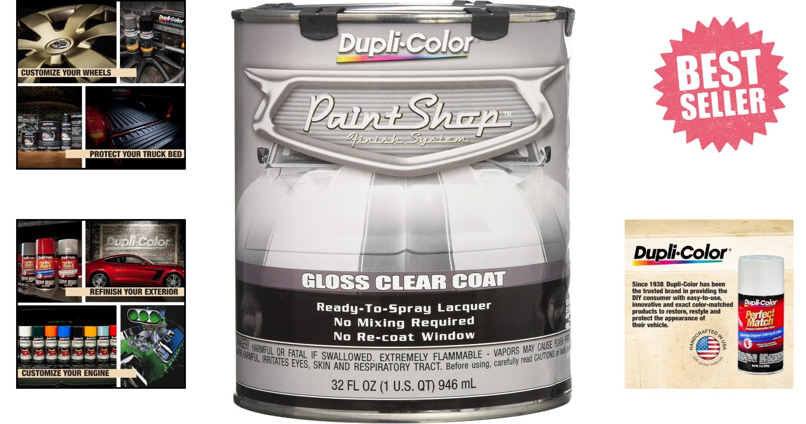 32 Oz Clear Coat Paint Shop Finish System – Fast-Dry Gloss Lacquer for Vehicles