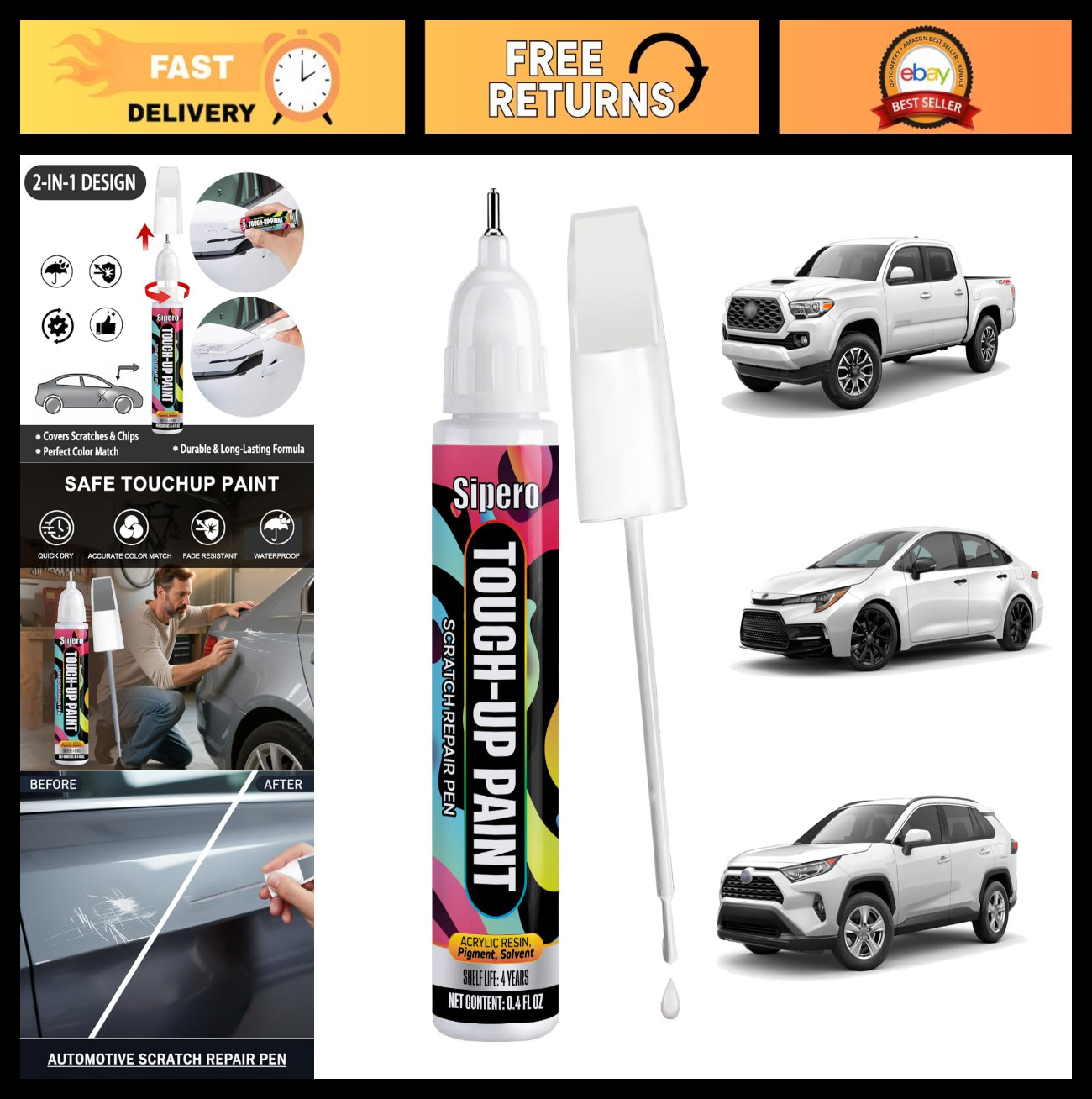 Touch Up Paint Pen for Toyota Tacoma 4Runner Camry RAV4 Scratch Repair 040