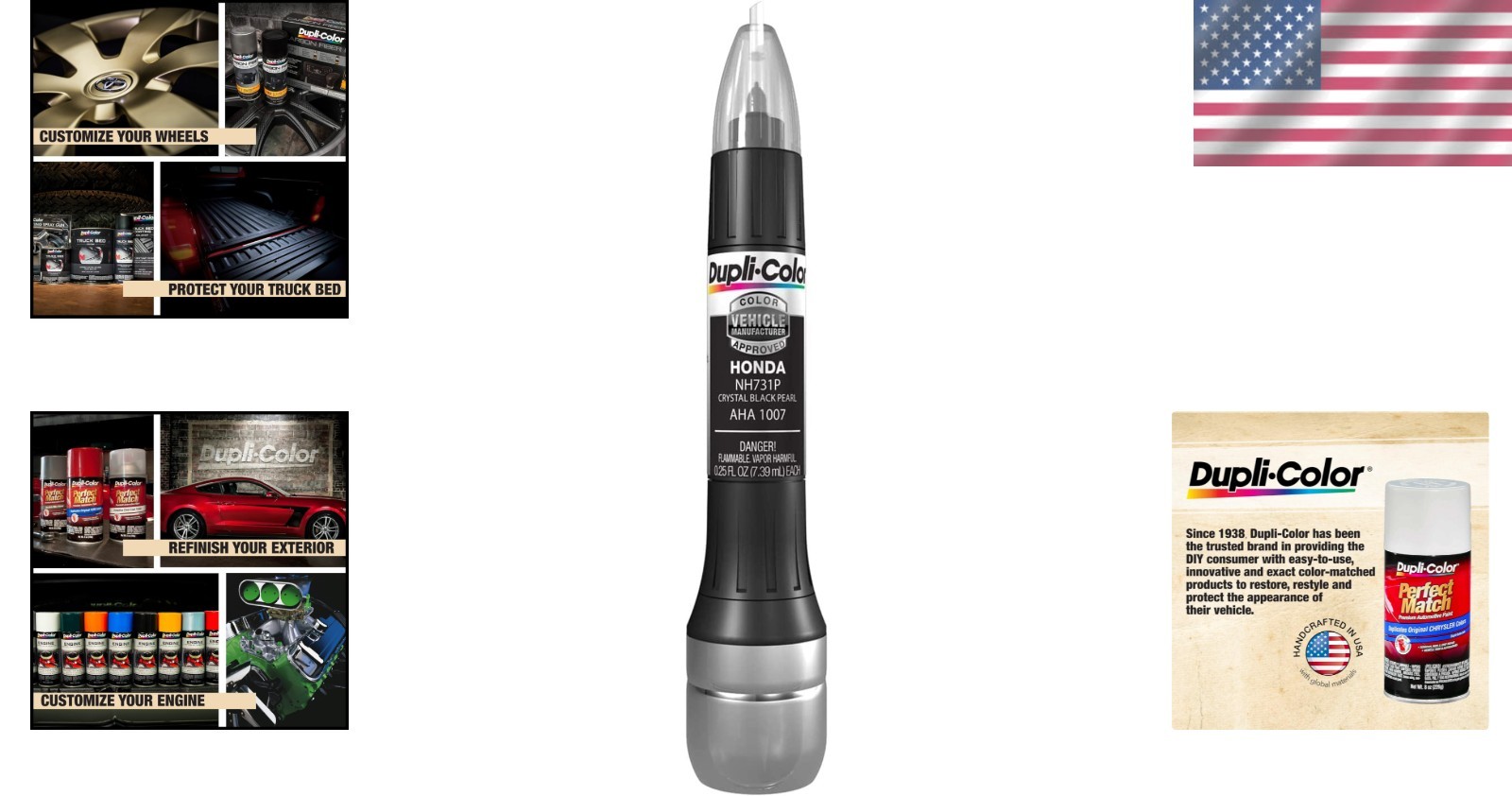 Waterproof Honda Touch-Up Paint – Crystal Black Pearl, Fast-Drying 0.25 Oz