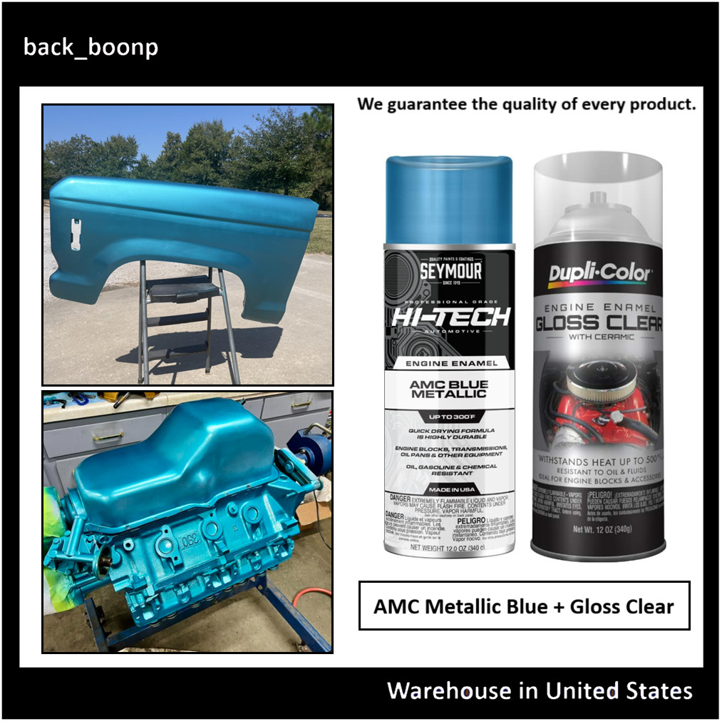 Metallic Blue Engine Blocks Restore Spray Paint + Gloss Clear Coating 2 Cans