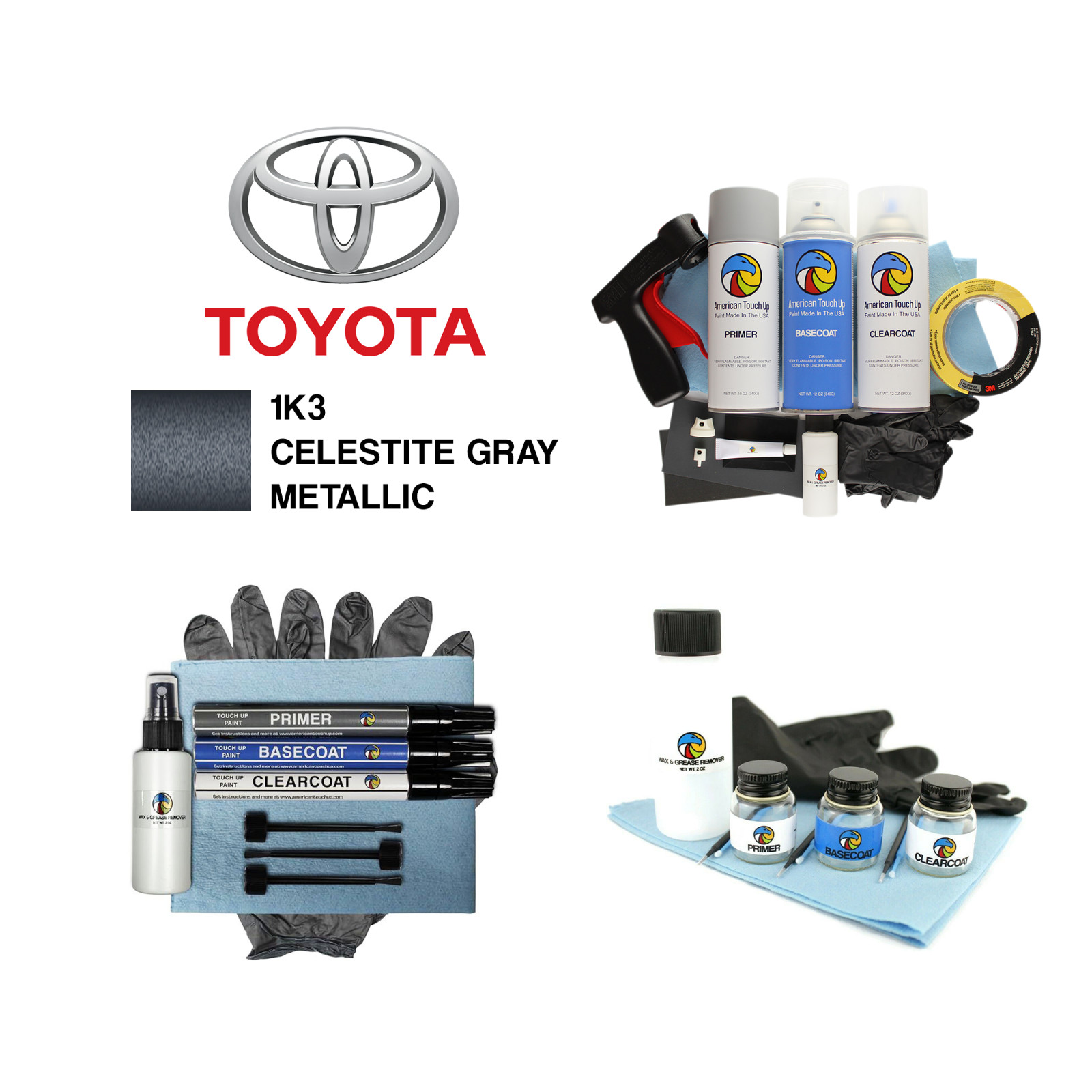 TOYOTA – 1K3 CELESTITE GRAY OEM Automotive Touch Up Paint Pens/Jars/Spray Paint