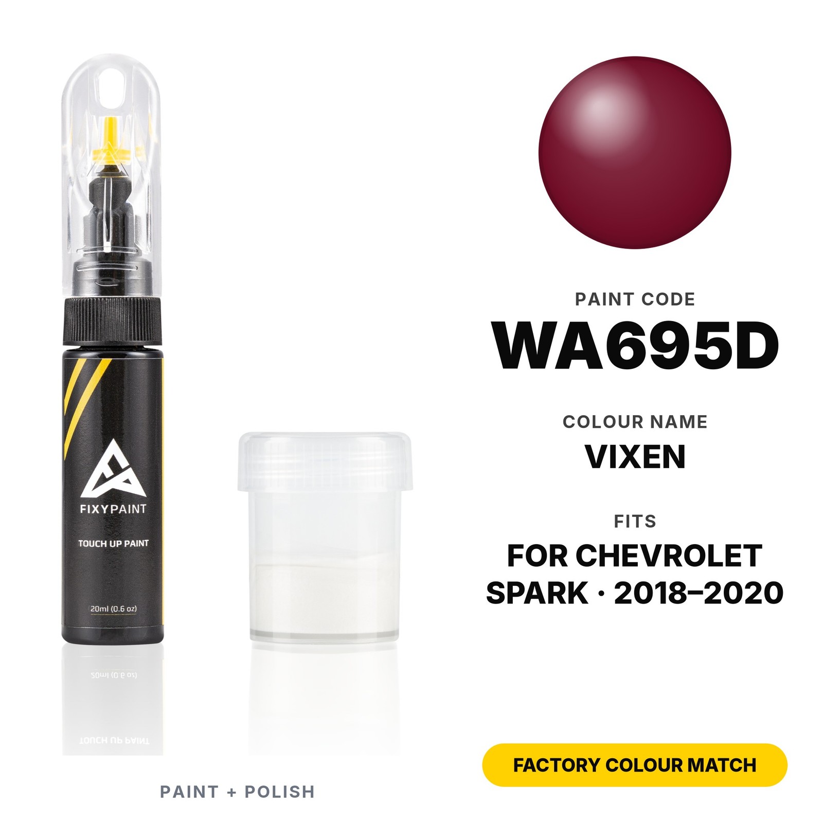 Touch Up Paint For Chevrolet Spark WA695D Vixen Set Car Chip and Scratch Fix