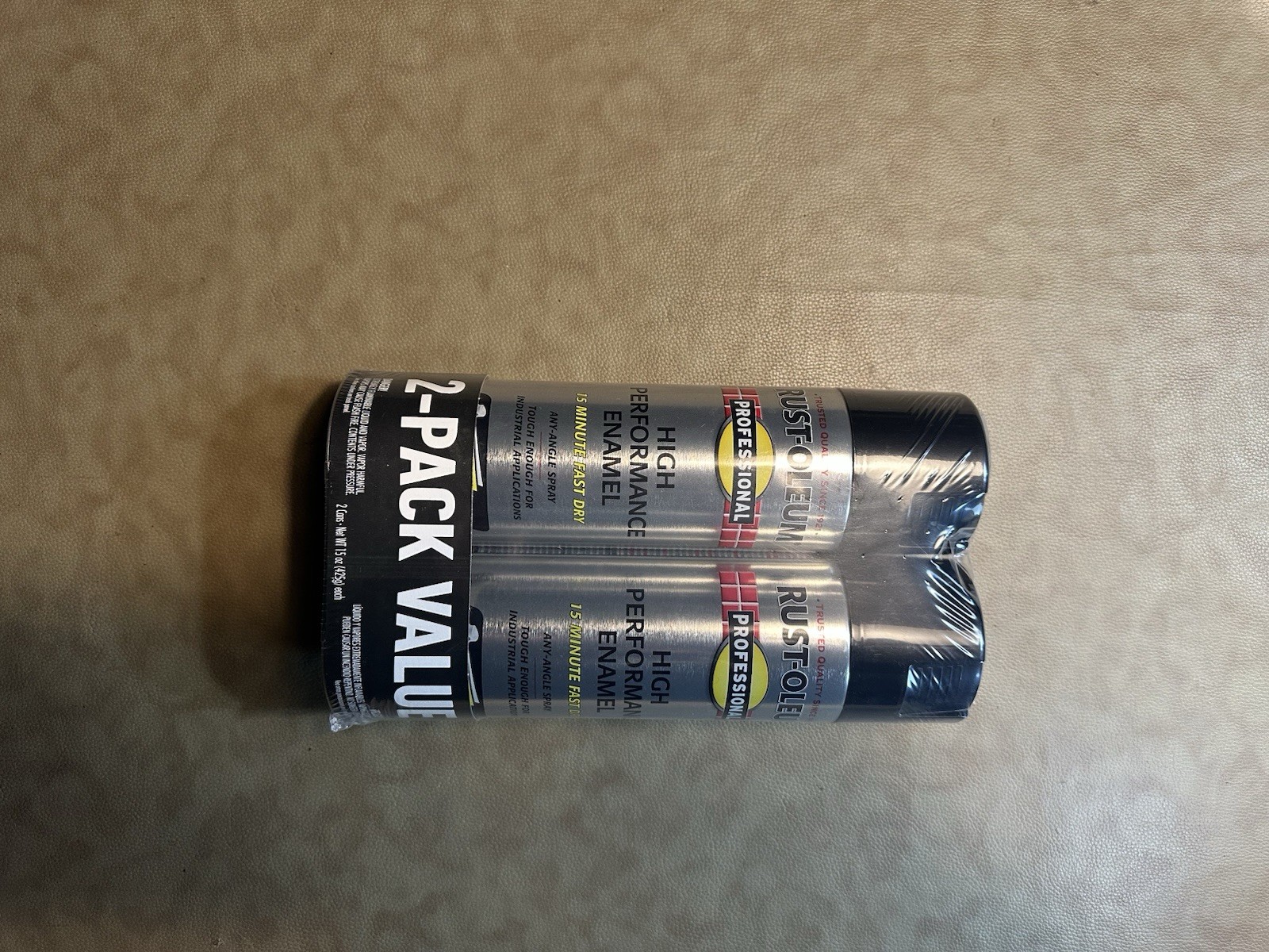 Rust-Oleum professional Gloss Black Spray Paint 2 Pack Black 15oz can Aerosol