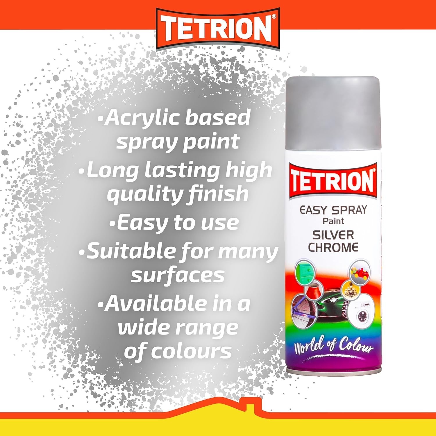 400ml Reflective Spray Paint – Chrome Silver for Wood, Metal & Plastic Projects