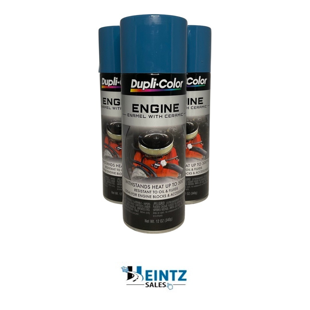 Dupli-color DE1608 – 3 Pack GM Blue Engine Enamel Paint With Ceramic – 12 oz.