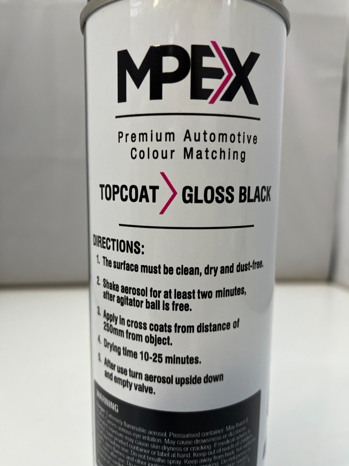 Mpex Gloss Black Spray Paint Aerosol Coating Fast Drying Multi Purpose 500ml