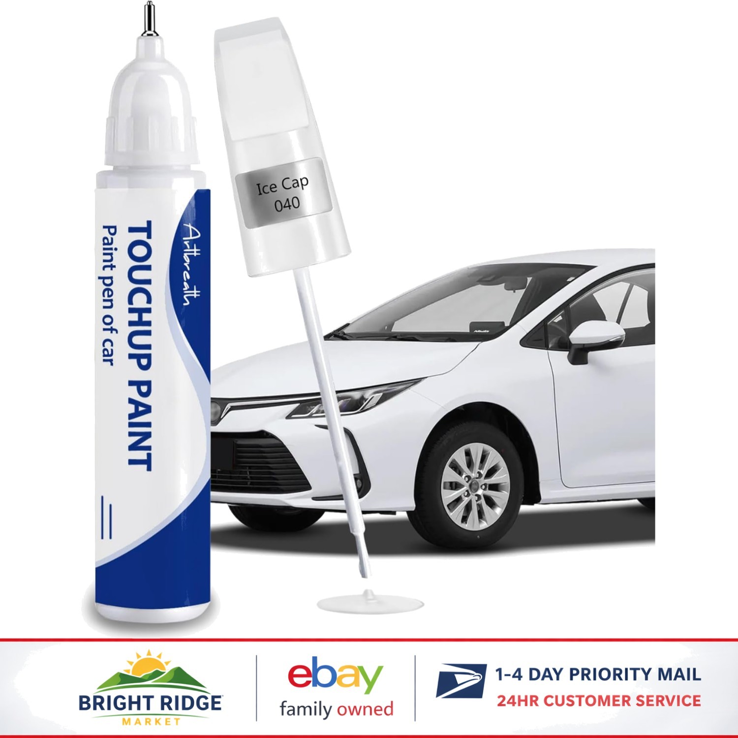 Waterproof Car Paint Pen for Automotive Use, Ice Cap Color, Easy Application
