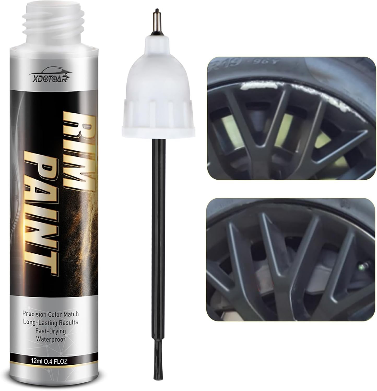 Gloss Black Rim Touch Up Paint Kit – Fast-Drying Scratch Repair for Wheels