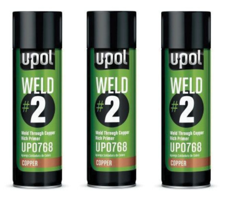 U-Pol Products 768 Copper WELD #2 Weld Through Primer (450ml) (3 Pack)