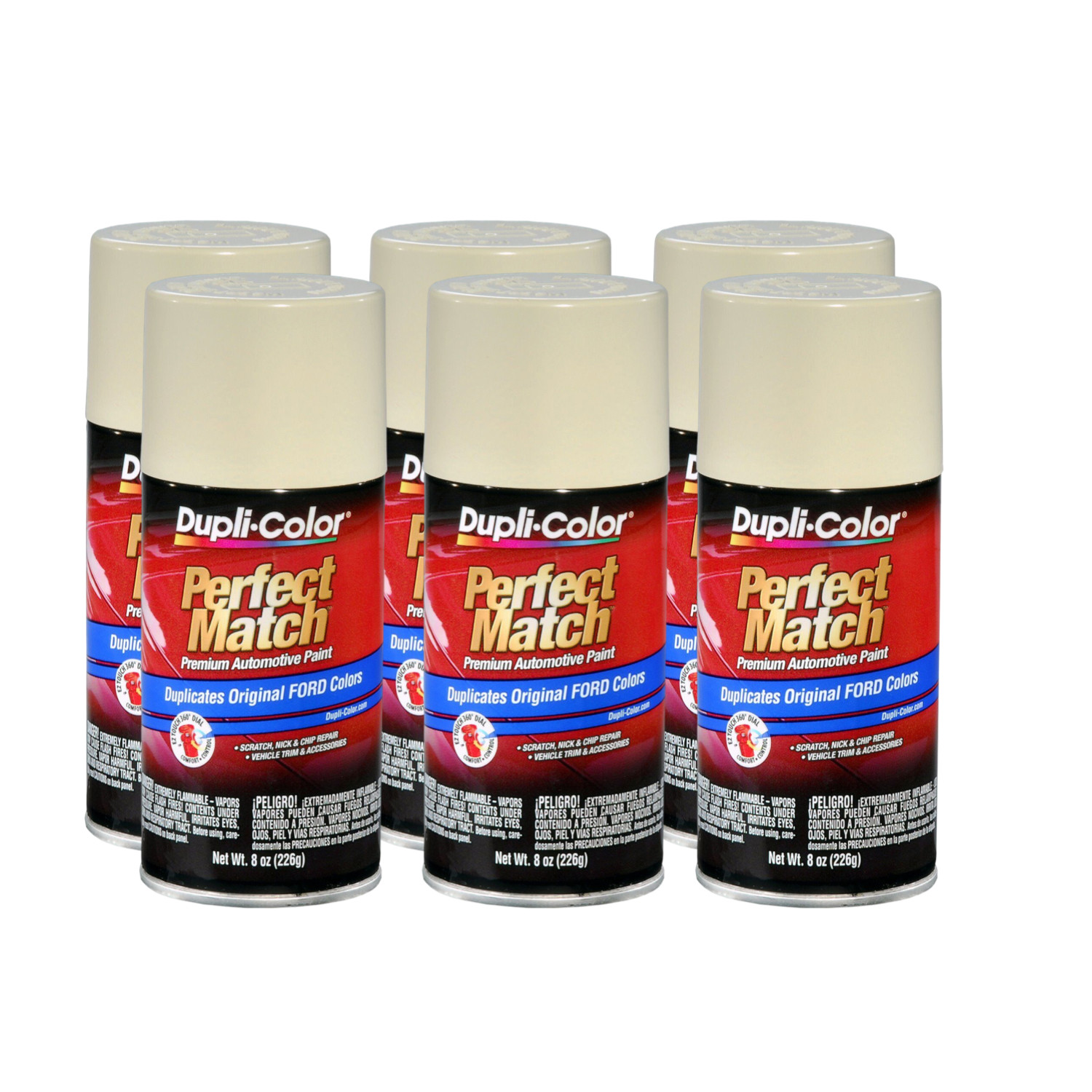 Duplicolor BFM0041 Perfect Match Ford Wimbledon White 8 oz Code M, 9A – 6 PACK