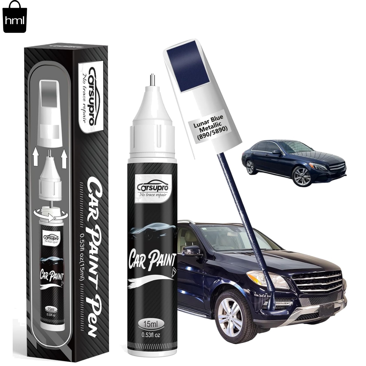 Fast-Drying Lunar Blue Metallic Scratch Repair Pen for Mercedes Benz Vehicles