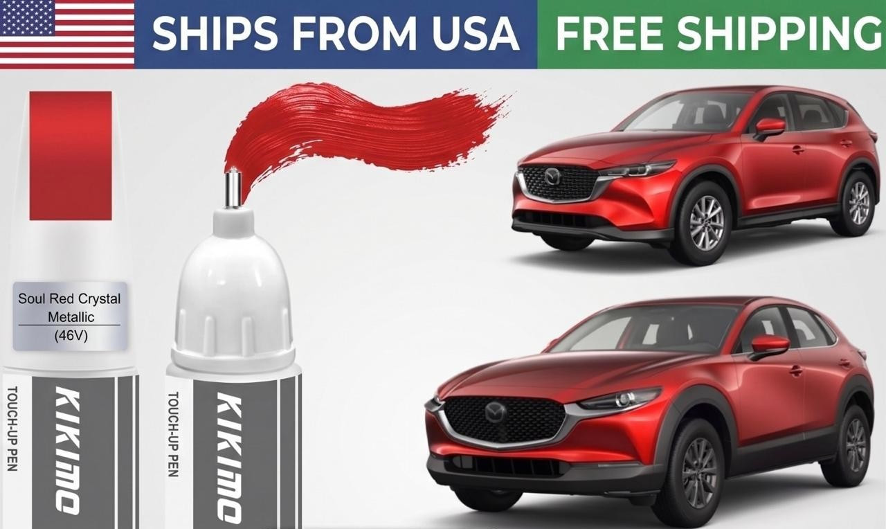 46V Soul Red Crystal Metallic Tricoat Touch Up Paint for Mazda, Car Paint Pen