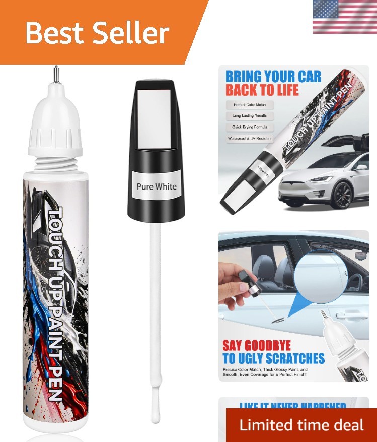 2-in-1 Touch Up Paint for Cars – Professional White Paint Pen for All Vehicles