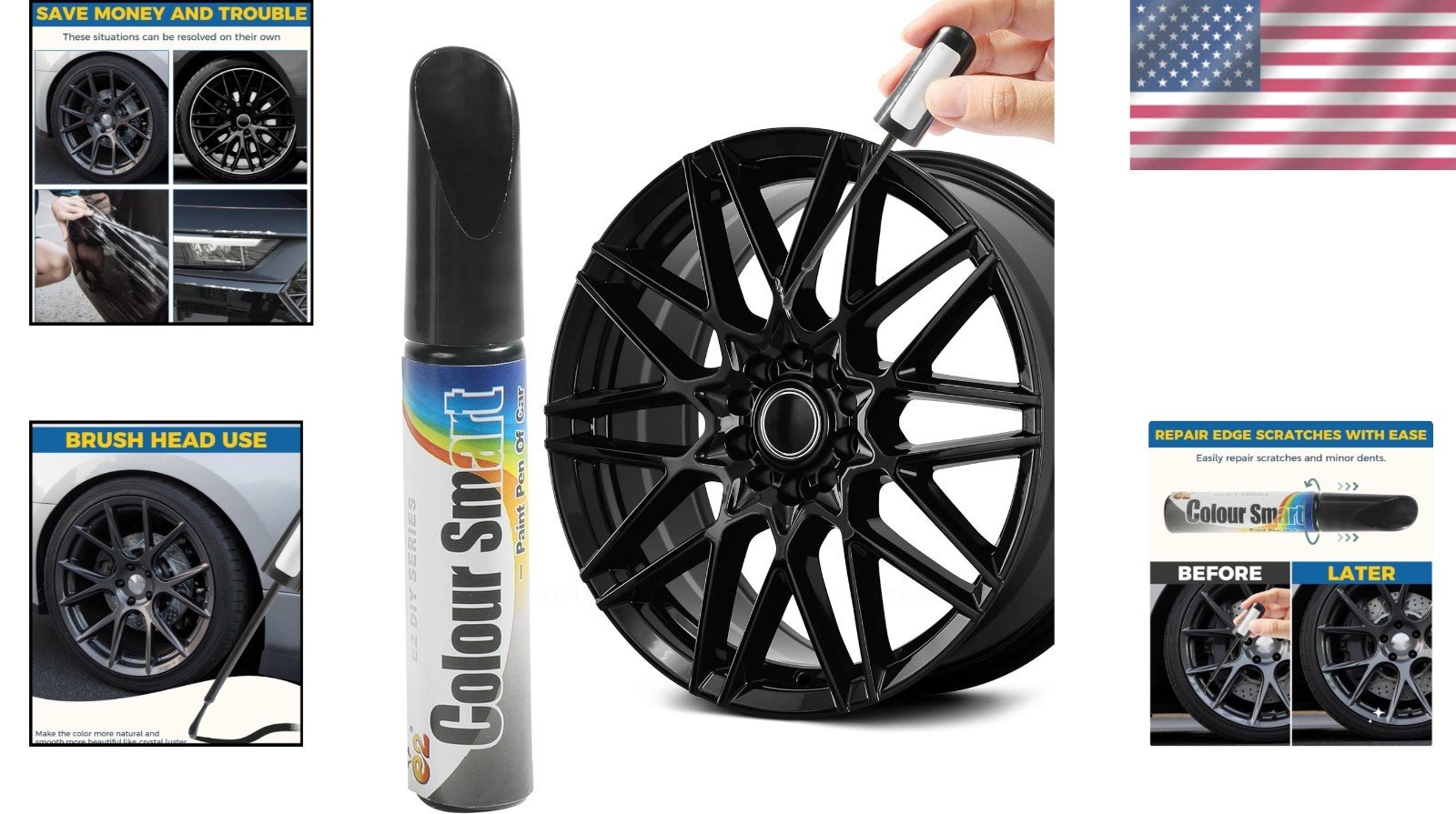 Waterproof & Rust Resistant Car Wheel Touch Up Paint Pen – Gloss Black