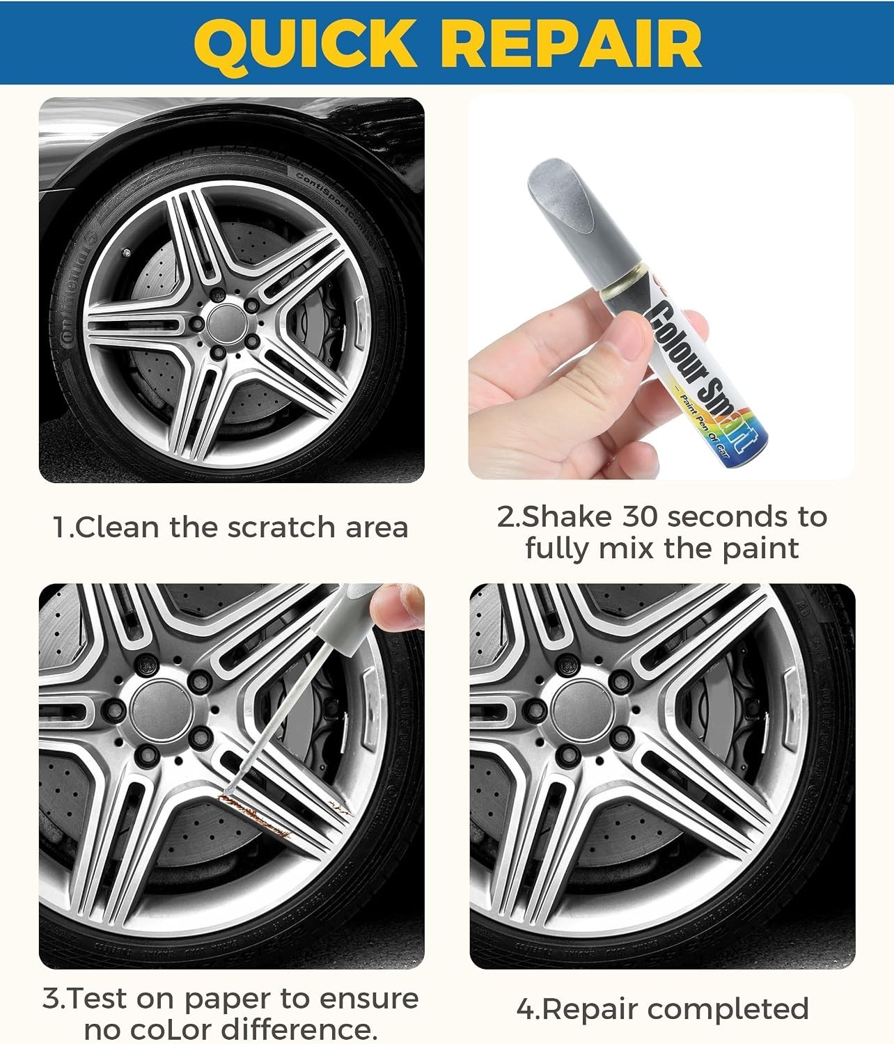 Waterproof Rust-Resistant Car Paint Pen for Scratch Repair – Elegant Silver Hue