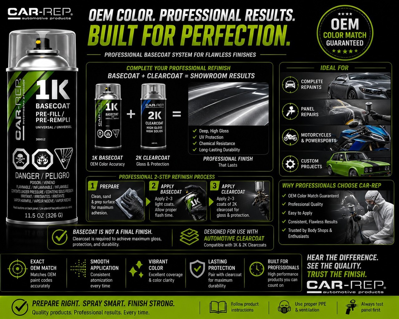 CAR-REP Basecoat Aerosol for 2000 Nissan Green DW1
