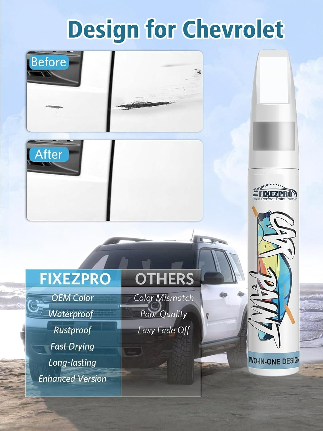 Rust and Scratch Resistant Midnight Blue Touch Up Paint Pen for Chevrolet Cars