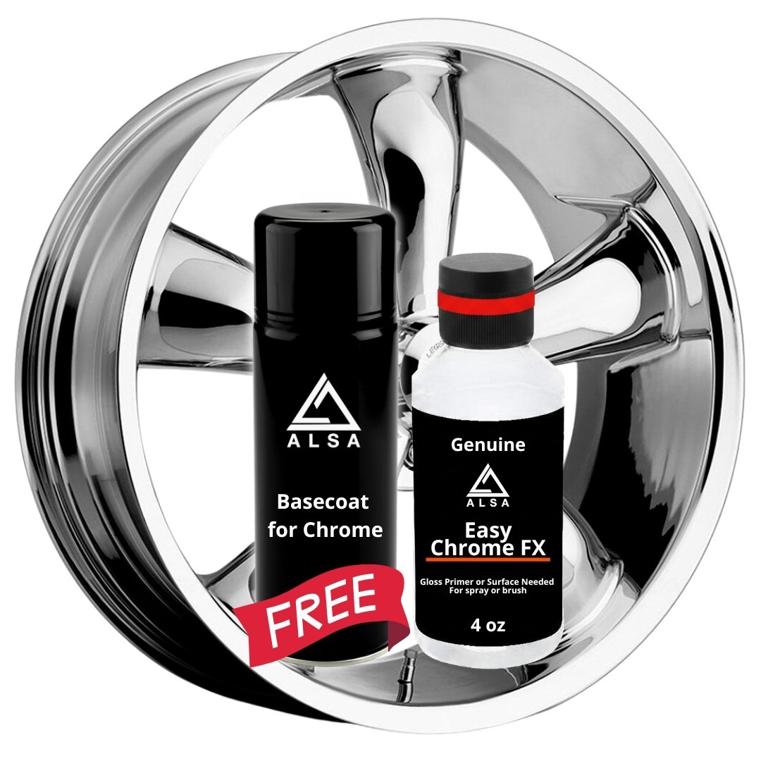 Genuine Alsa Chrome Paint 4 oz with FREE 8 oz Basecoat- True Mirror Finish