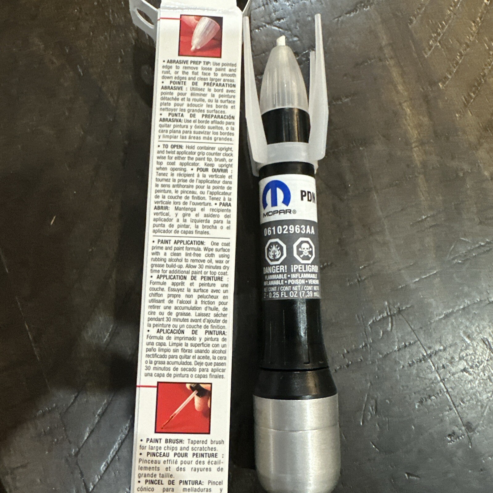 Genuine MOPAR PDN Ceramic Grey Touch Up Paint Brush 6102963AA