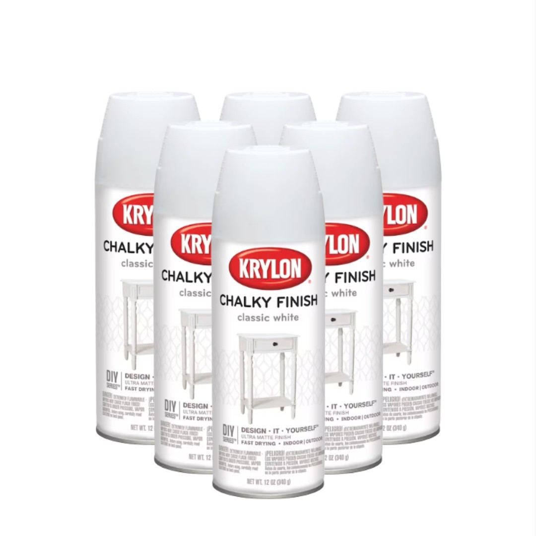 KRYLON 4101 Classic White Chalky Finish Indoor/Outdoor DIY Series Case of 6
