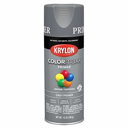 Krylon COLORmaxx Primer Gray 12oz Spray Paint for Wood Metal Plastic K09183007