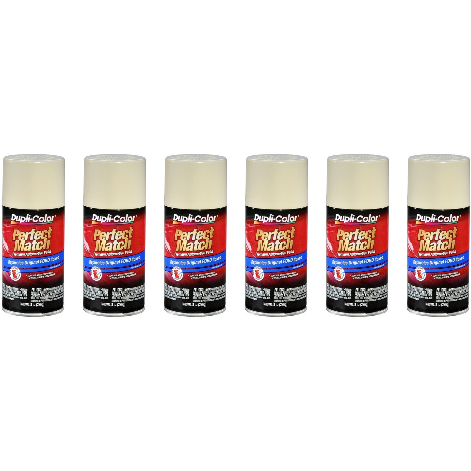 Duplicolor BFM0041 Perfect Match Ford Wimbledon White 8 oz Code M, 9A – 6 PACK
