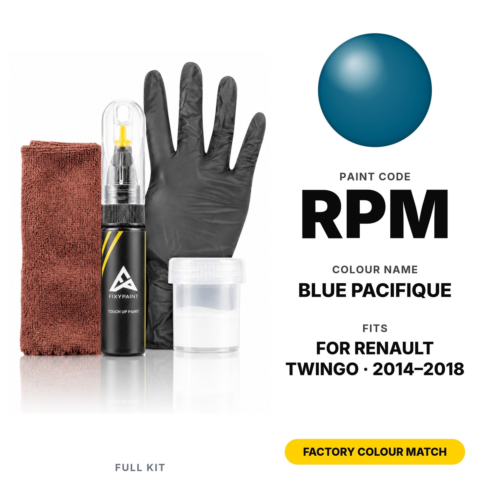 Touch Up Paint For Renault Twingo RPM Blue Pacifique Full Kit Ute Chip Repair