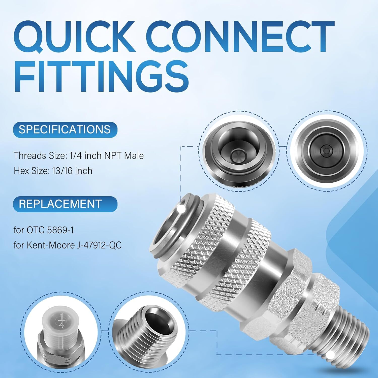Replacement for 5869-1 & J-47912-QC Fuel System Coupler Fitting Tool for Detroit